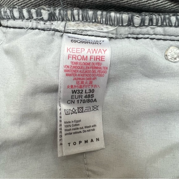 TopMan Straight Leg Grey Denim Jeans - Picture 7 of 7